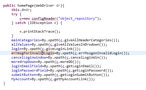 initializing the locators